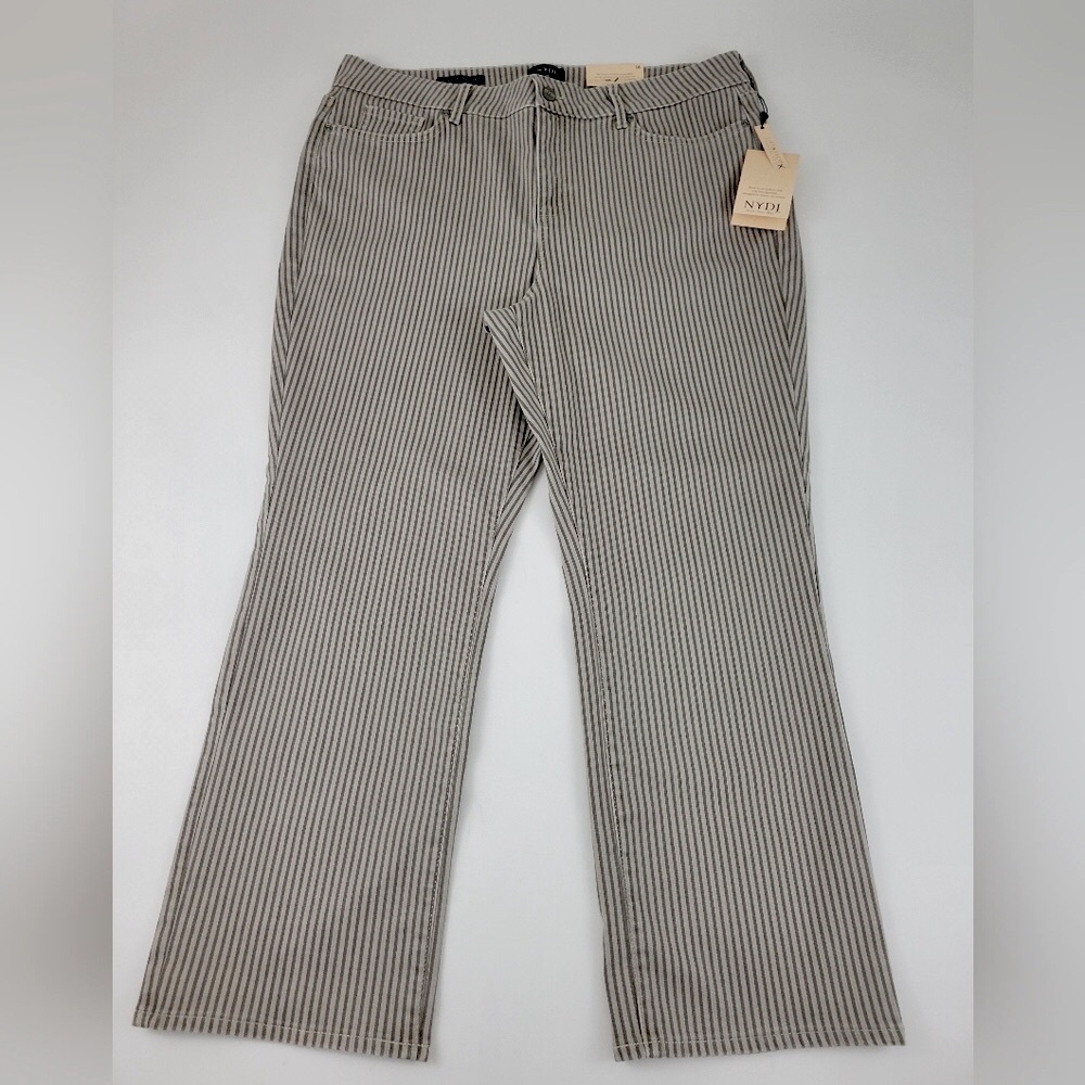 NYDJ MARILY Straight Ankle Sanbard Flatten Tummy Striped Women's Jeans